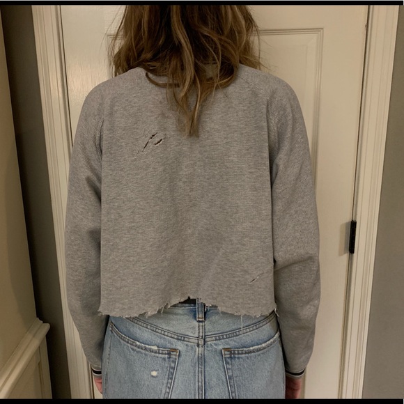 Grey chaps Ralph Lauren cropped long sleeve size L - Picture 2 of 2